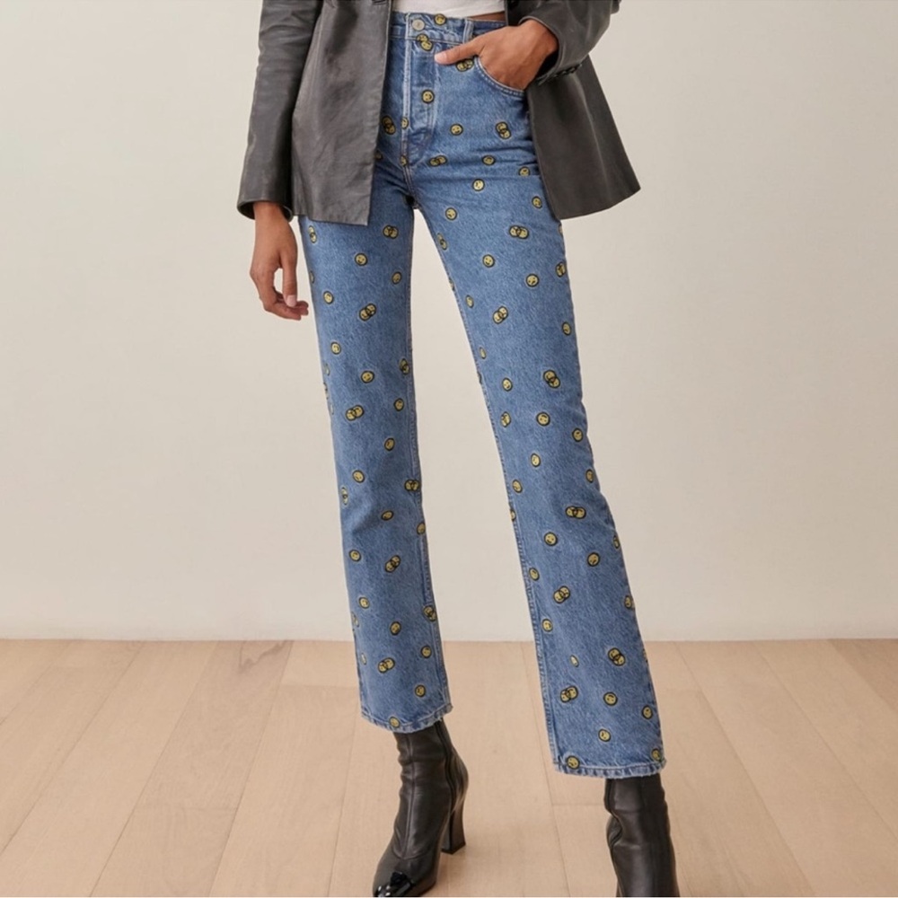 Reformation Mixed Emotions High Rise Straight Jeans nwot - Picture 11 of 11